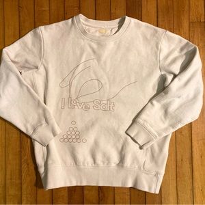 Like New Molly Baz “I Love Salt” Crewneck White